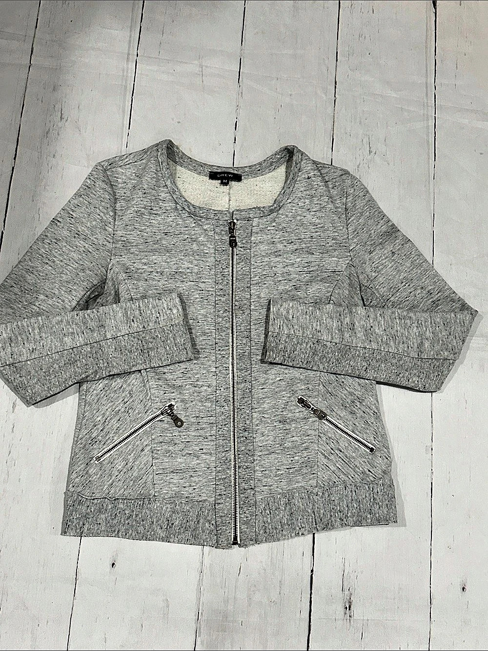 Drew Anthropologie Gray Zip Front Jacket Size Medium